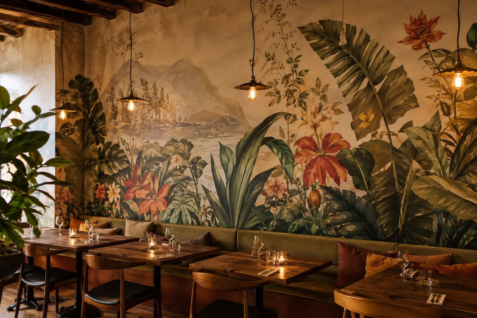 Botanische horeca mural